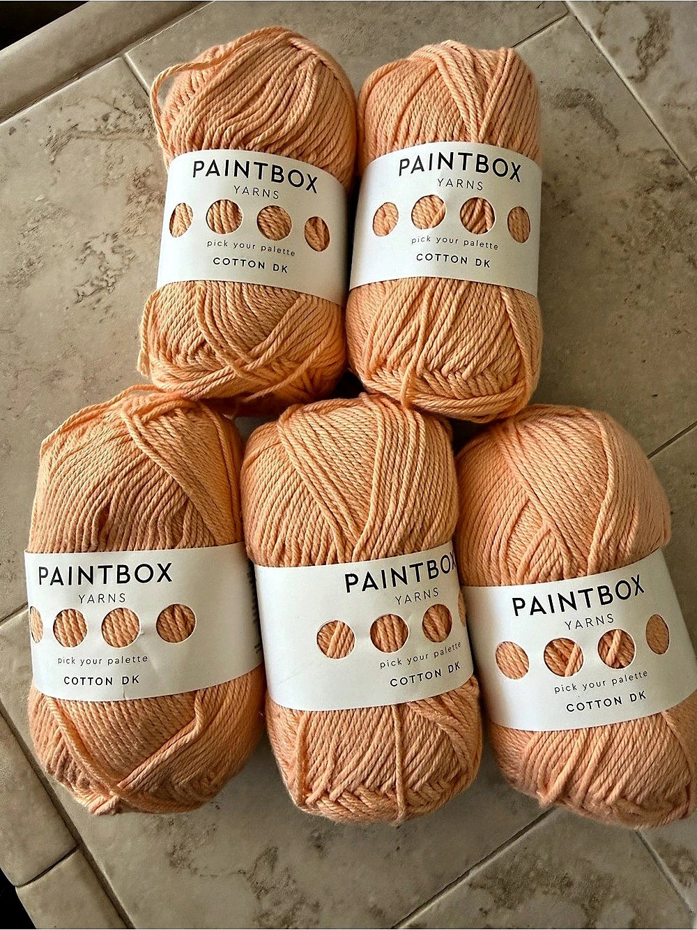 Paintbox Yarns Cotton DK 5-Skein Cotton Yarn Bundle in Orange NWT